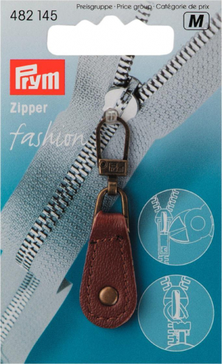 Prym Fashion Zipper Leder braun