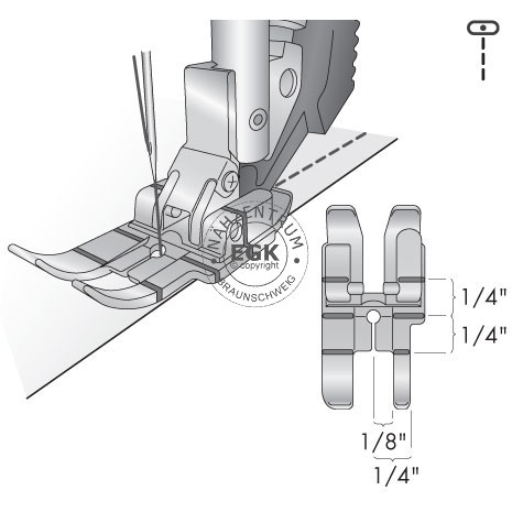 Pfaff 1/4 inch Quiltfu mit IDT