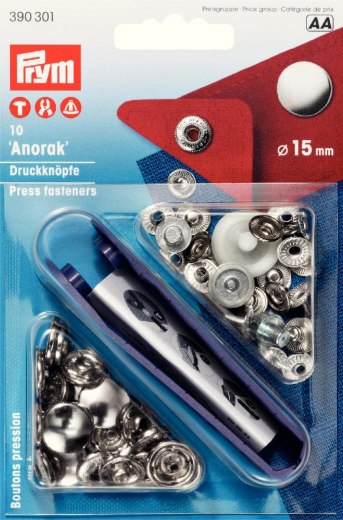 Prym Druckknopf Anorak 15mm silber